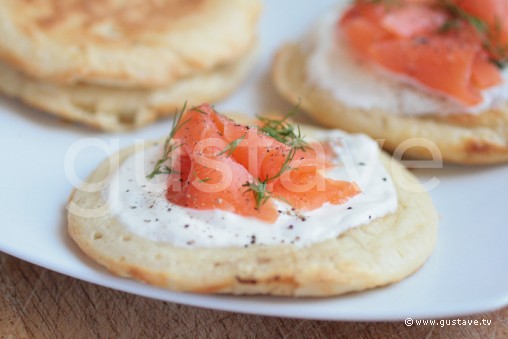 Blinis au saumon fumé et à l'aneth