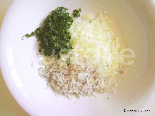 Préparation Courgettes farcies - étape 1