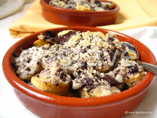 Crumble aux bananes et au chocolat