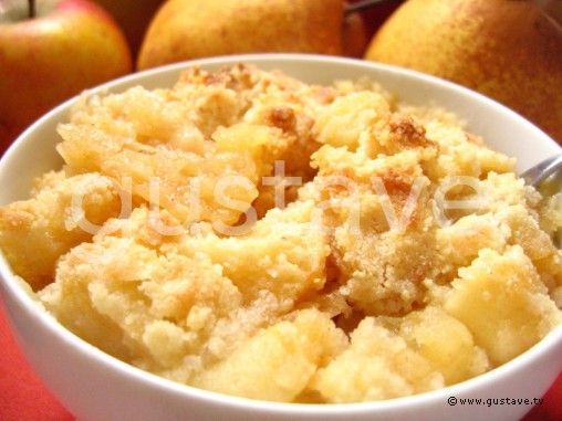 Crumble aux pommes et aux poires