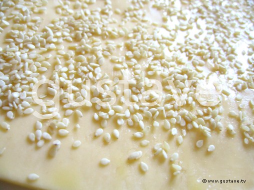 Préparation Feuilletés au fromage et au sésame - étape 5