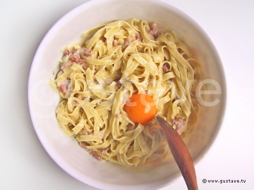 Préparation Pâtes carbonara - étape 4