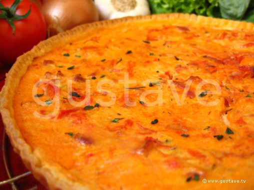 Quiche à la tomate, au lard et au gingembre