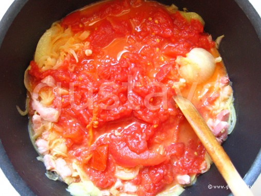 Préparation Quiche à la tomate, au lard et au gingembre - étape 3