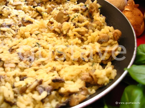 Risotto aux champignons et au pistou