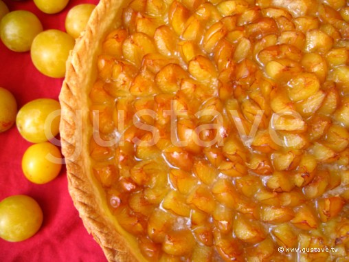 Tarte Aux Mirabelles Fruits Dorés Sur Fond De Pâte Brisée