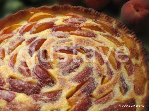 Tarte aux pêches à la crème citronnée