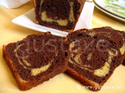 Cake marbré chocolat vanille