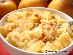 Crumble aux pommes et aux poires