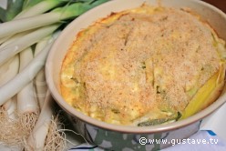 Gratin de poireaux au chèvre et au parmesan