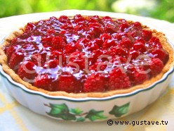 Tarte aux framboises à l'eau de vie