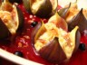 Figues aux amandes et au coulis de framboise