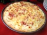 Tarte flambée (Flammenkueche) gratinée